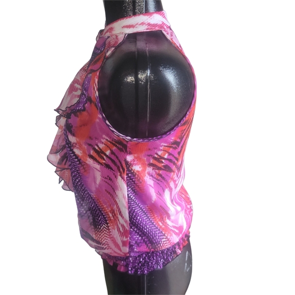 Eclipse Vibrant Pink and Purple Halter Top S - Picture 4 of 6